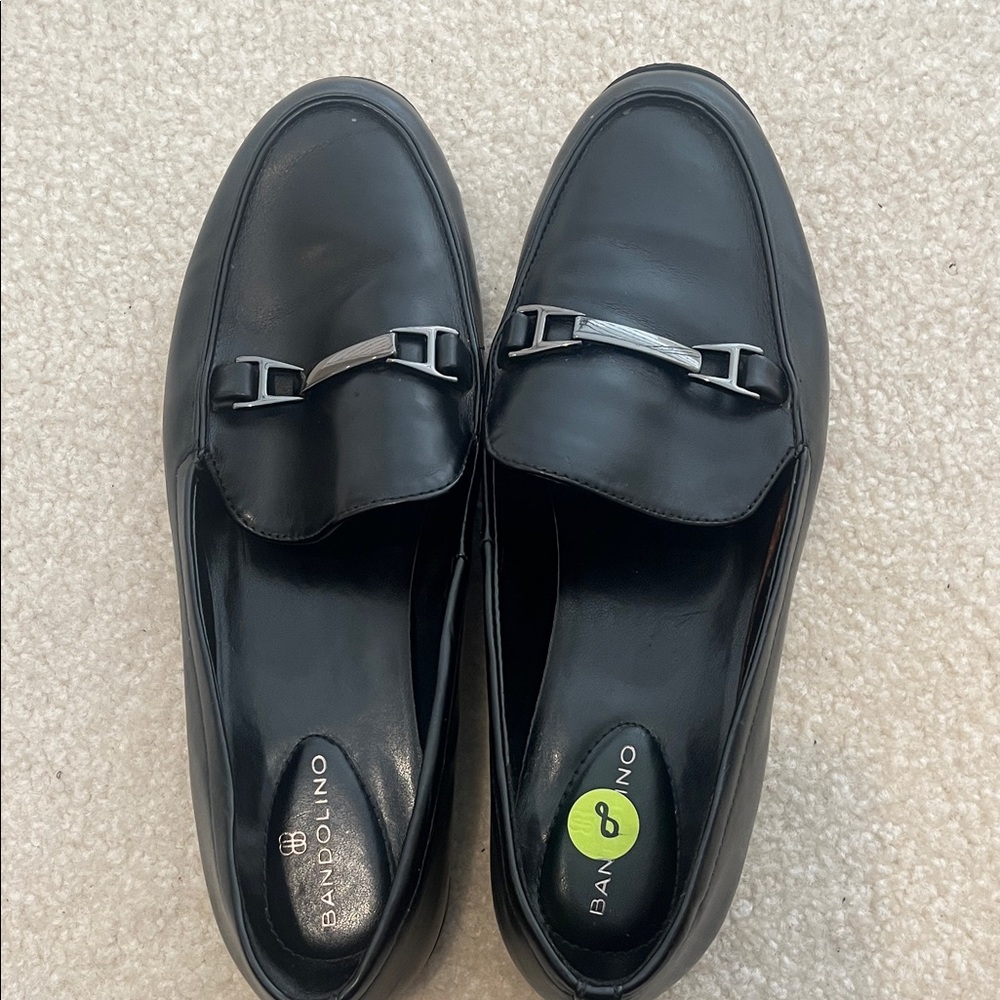 Bandolino Women's Black Loafers with Silver Accent